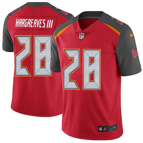 Nike Buccaneers #28 Vernon Hargreaves III Red Team Color Youth Stitched NFL Vapor Untouchable Limited Jersey - Click Image to Close